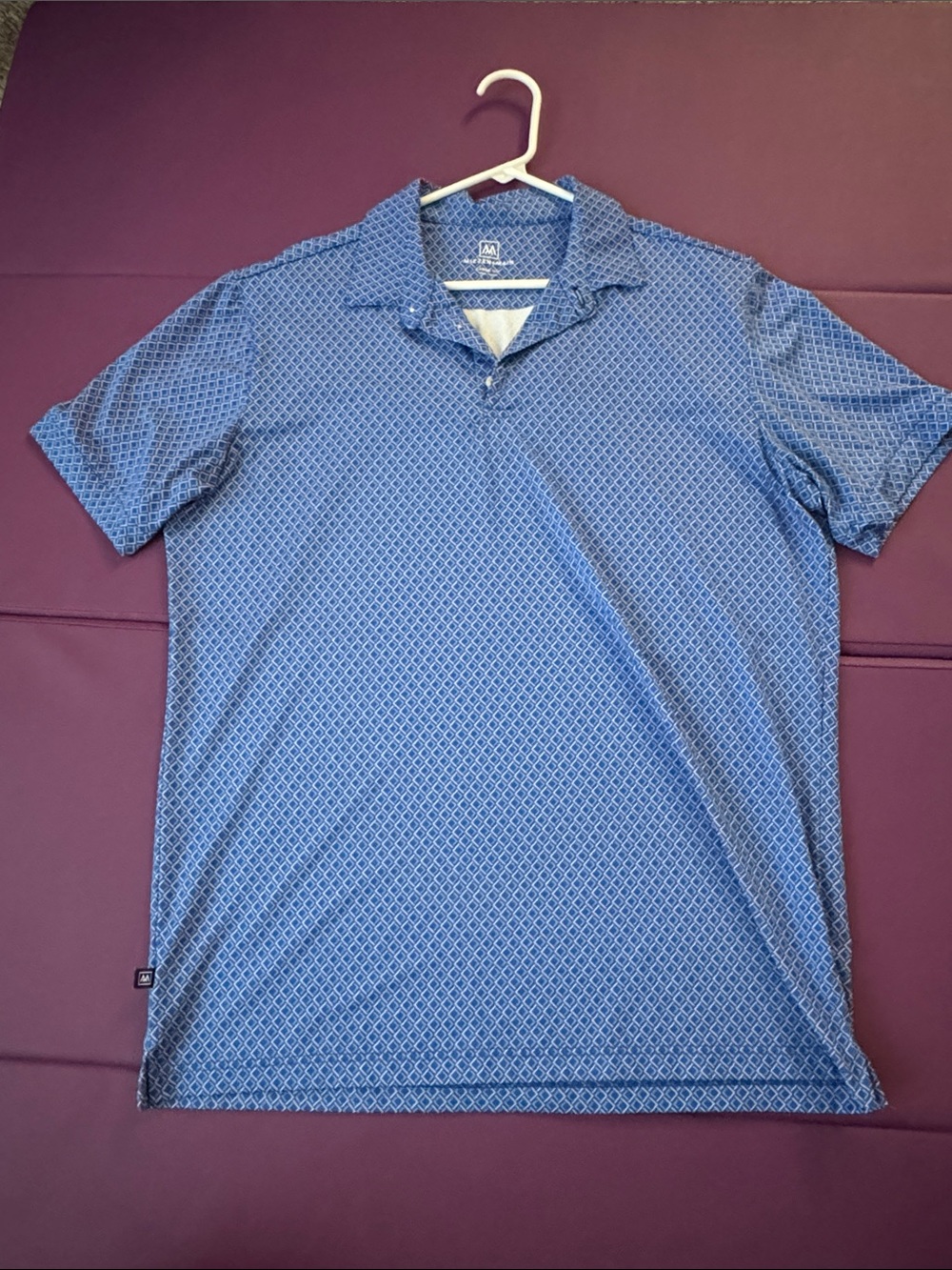 Mizzen+Main Light Blue Geometric-Print Polo